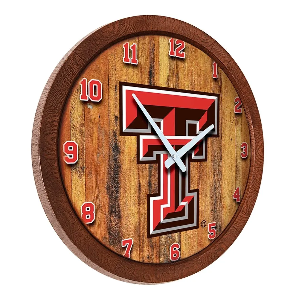 Texas Tech Red Raiders: "Faux" Barrel Top Wall Clock
