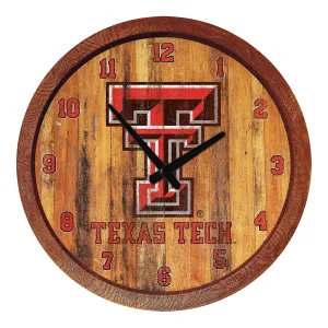 Texas Tech Red Raiders: Weathered "Faux" Barrel Top Wall Clock