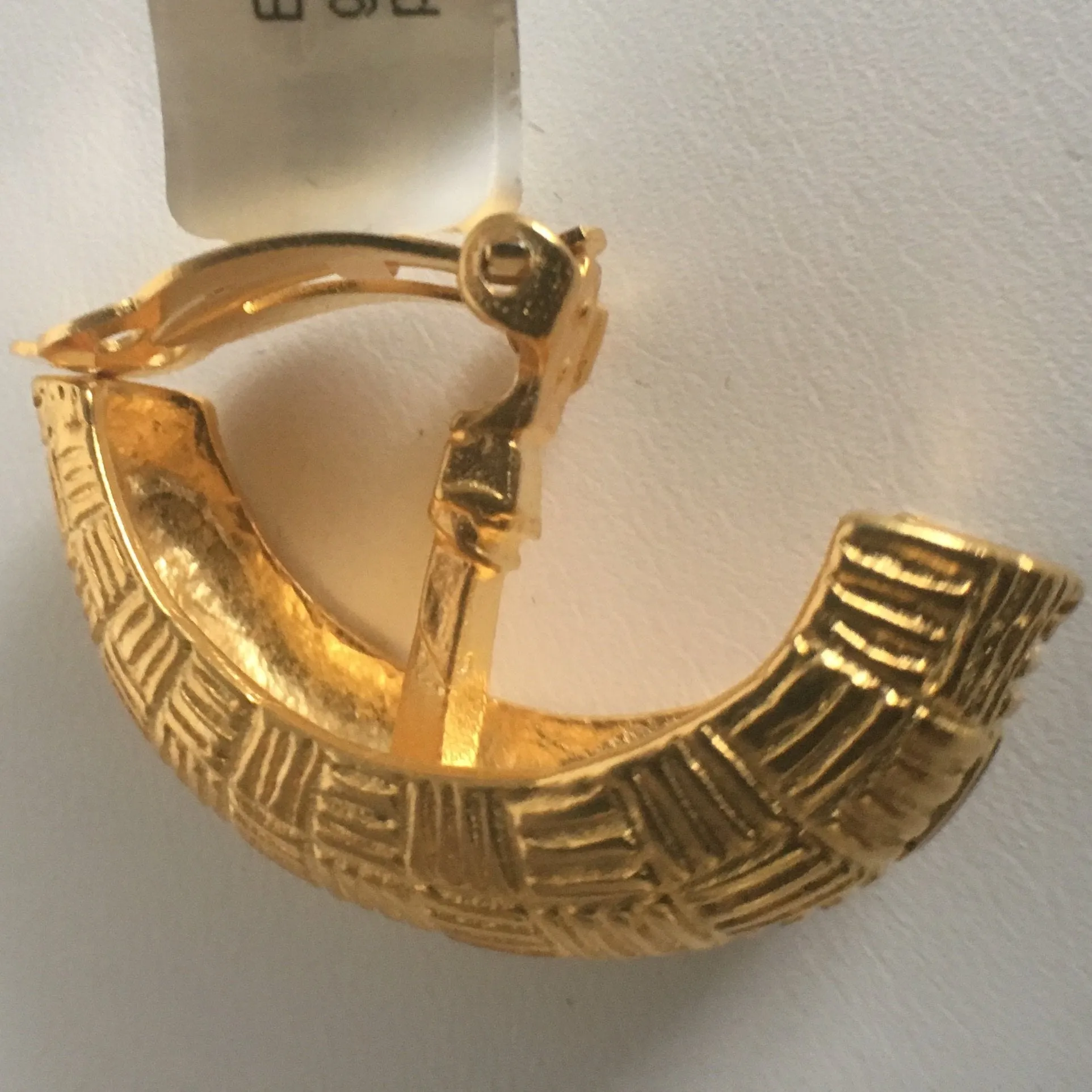 Textured Gold Plated Clip Earrings