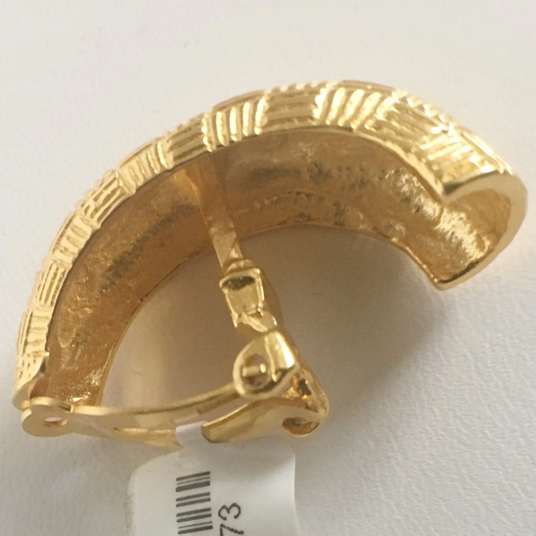 Textured Gold Plated Clip Earrings
