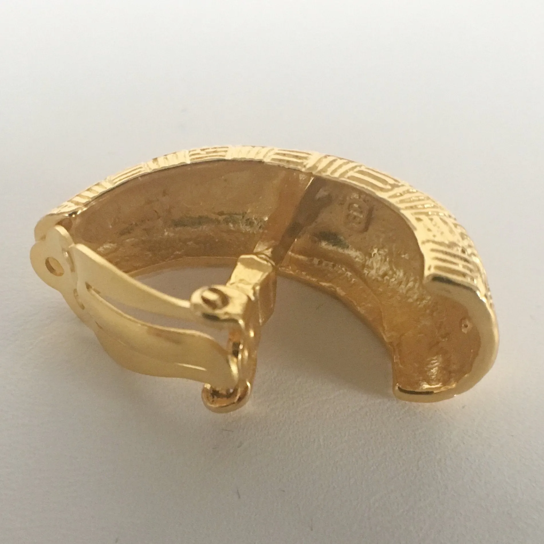 Textured Gold Plated Clip Earrings