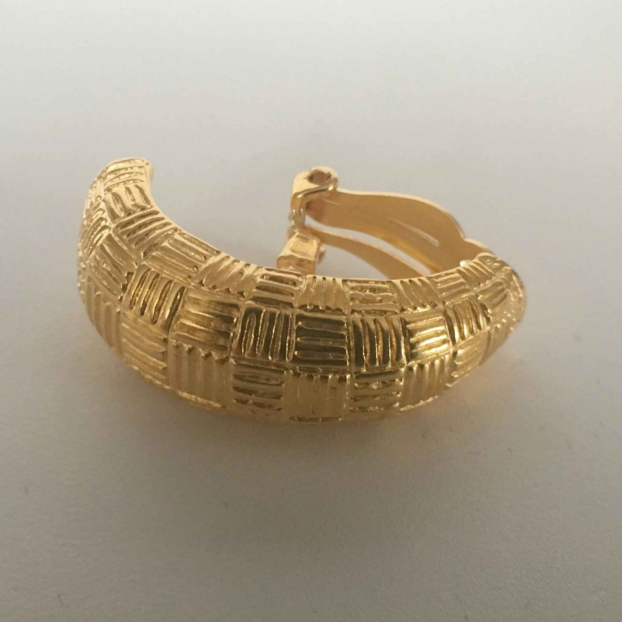 Textured Gold Plated Clip Earrings