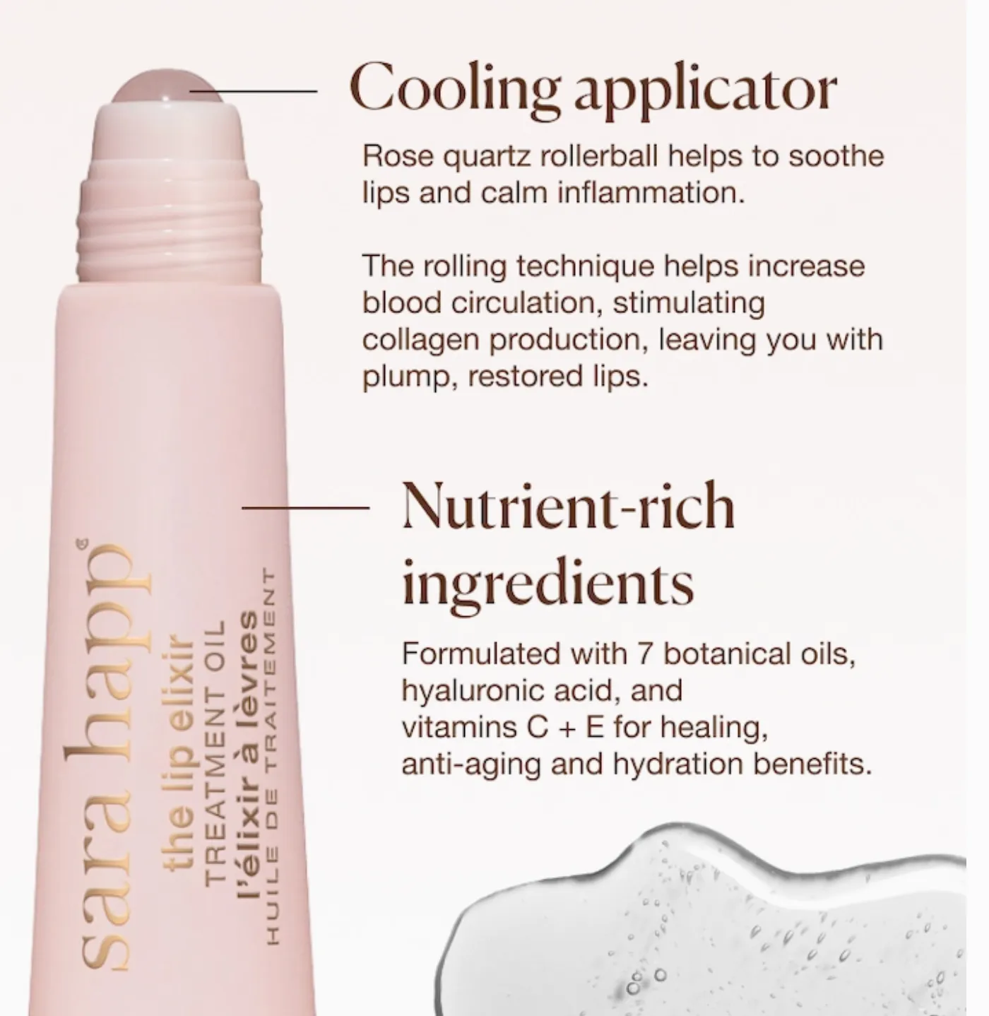 The Lip Elixir - Luxury Lip Oil with Rose Quartz Rollerball