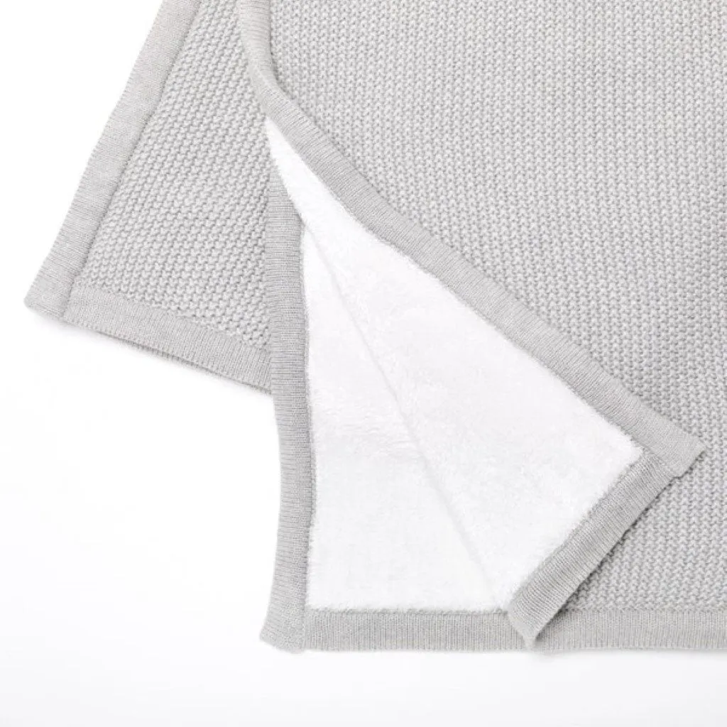 THE LITTLE GREEN SHEEP Organic Knitted Fleece Baby Blanket - Dove