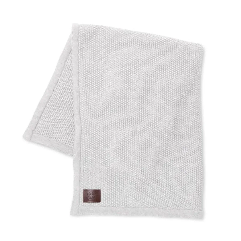 THE LITTLE GREEN SHEEP Organic Knitted Fleece Baby Blanket - Dove