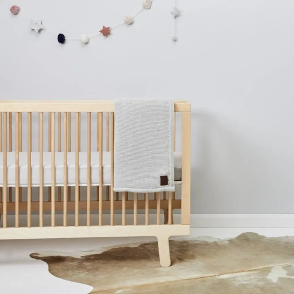 THE LITTLE GREEN SHEEP Organic Knitted Fleece Baby Blanket - Dove