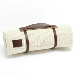 THE LITTLE GREEN SHEEP Organic Knitted Fleece Baby Blanket - Linen
