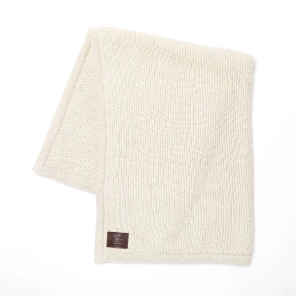THE LITTLE GREEN SHEEP Organic Knitted Fleece Baby Blanket - Linen