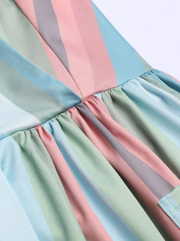 The Marvelous Mrs.Maisel Costume Dress Stripe Vintage Dress Set WIth Pockets