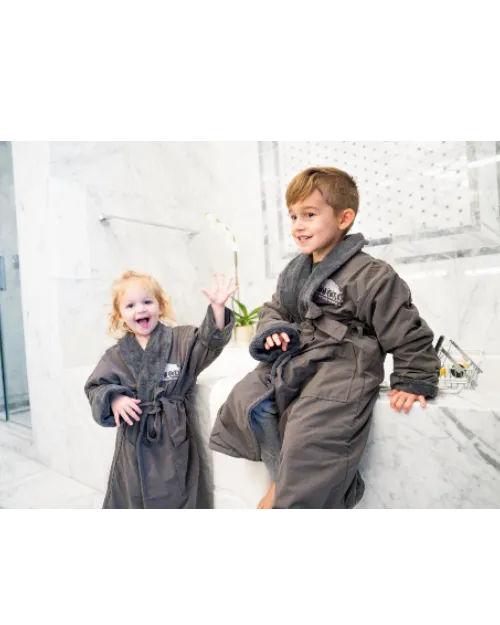THE POST OAK | Kids Robe | Charcoal