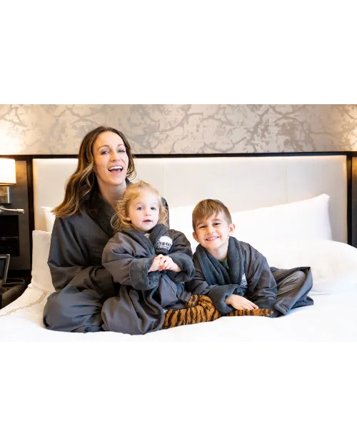THE POST OAK | Kids Robe | Charcoal