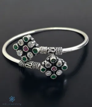 The Saira Silver Openable Gemstone Bracelet