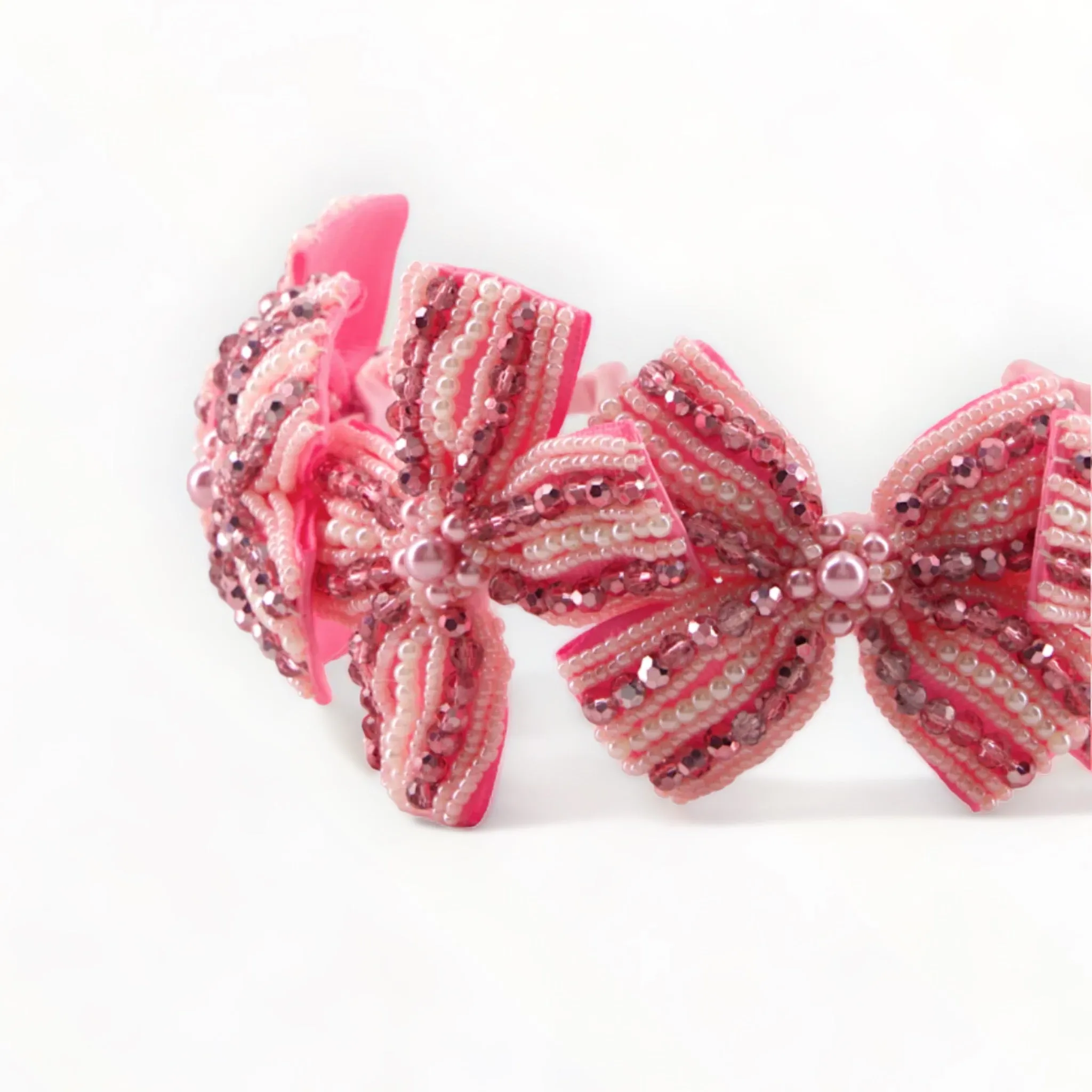 The Sariel Designer Girls Hand Beaded Bow Headband