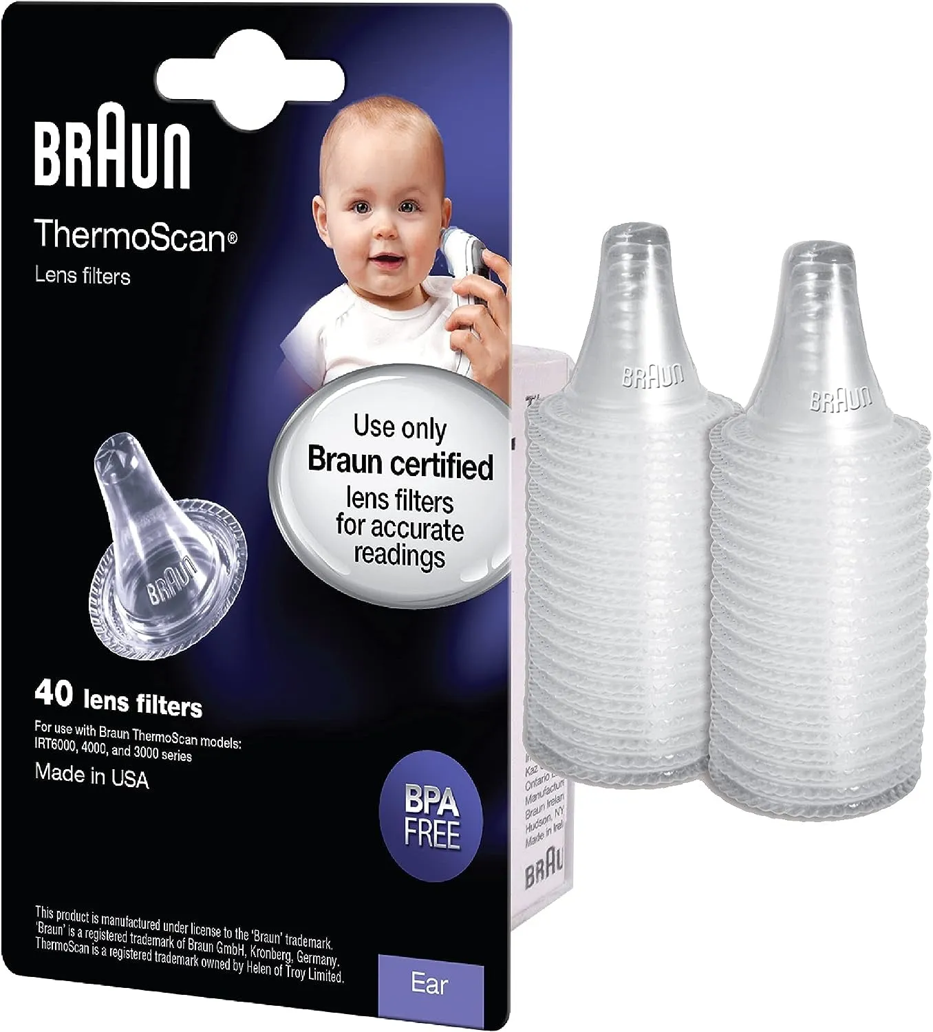 Thermoscan Lens Filters for Ear Thermometer, Disposable Covers, Clear, 40 Count, FSA and HSA Eligible