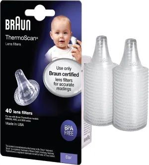 Thermoscan Lens Filters for Ear Thermometer, Disposable Covers, Clear, 40 Count, FSA and HSA Eligible