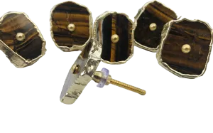 Tiger Quartz Cabinet Door Pull Handle - Set of 6