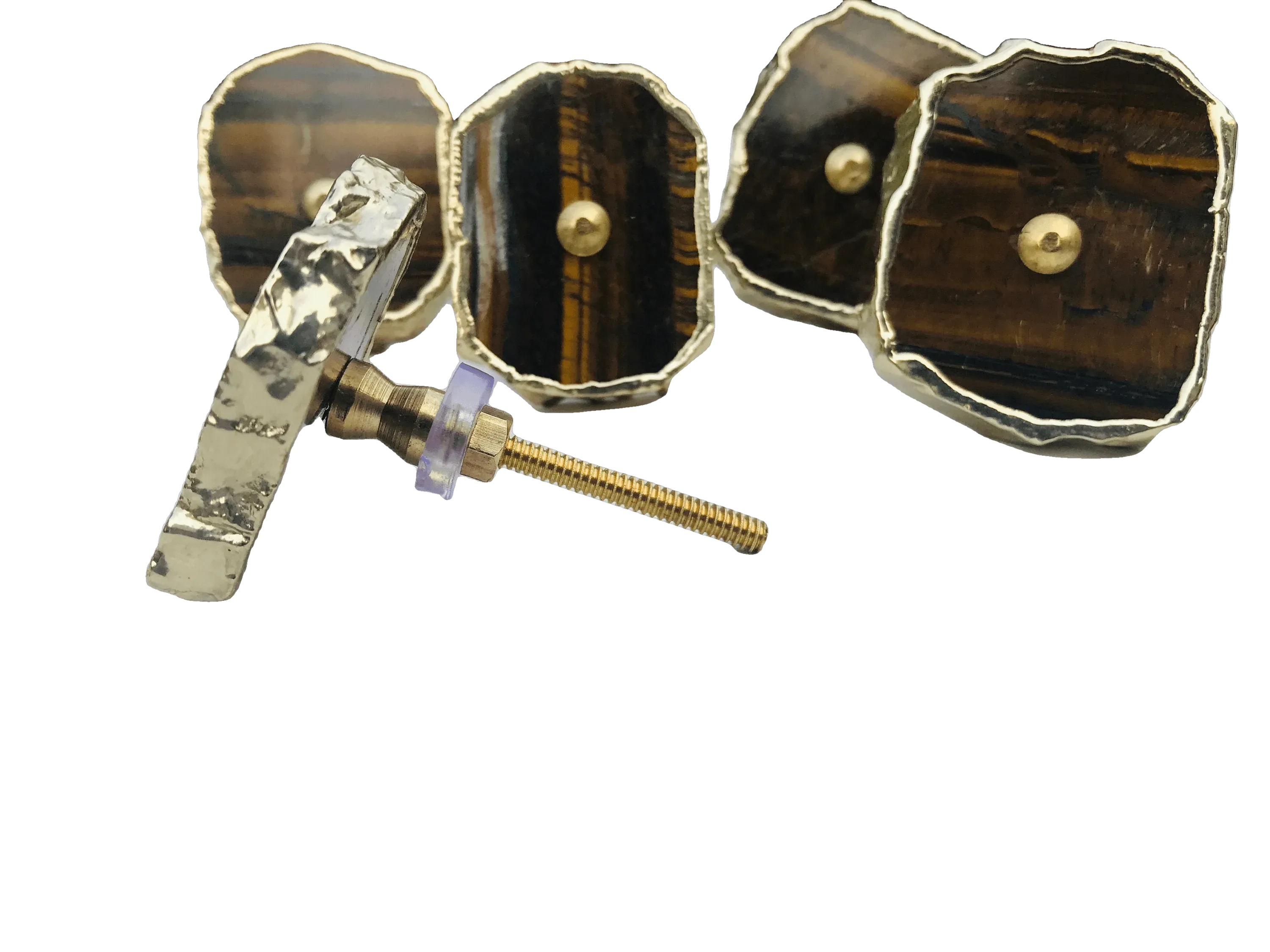 Tiger Quartz Cabinet Door Pull Handle - Set of 6