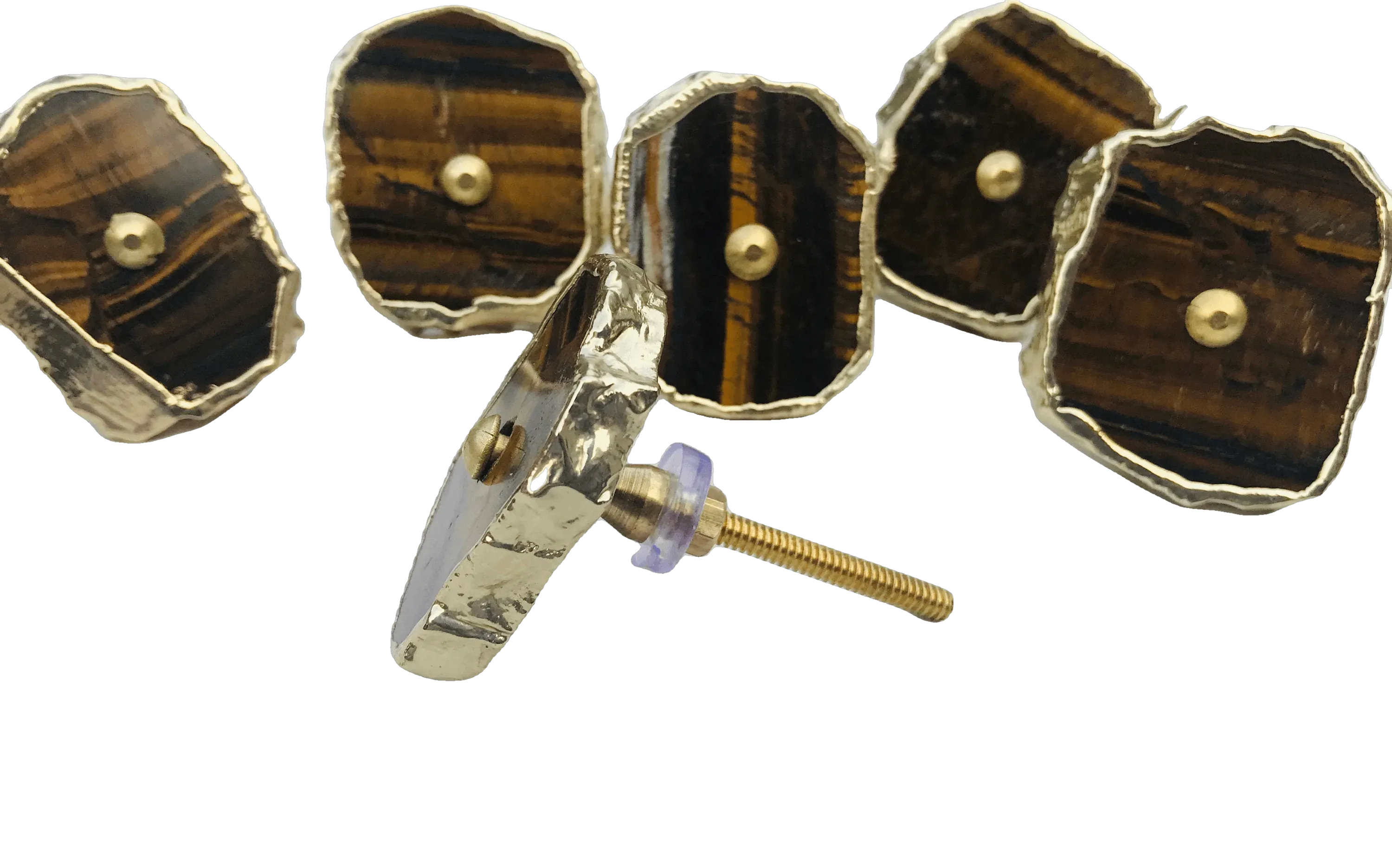 Tiger Quartz Cabinet Door Pull Handle - Set of 6