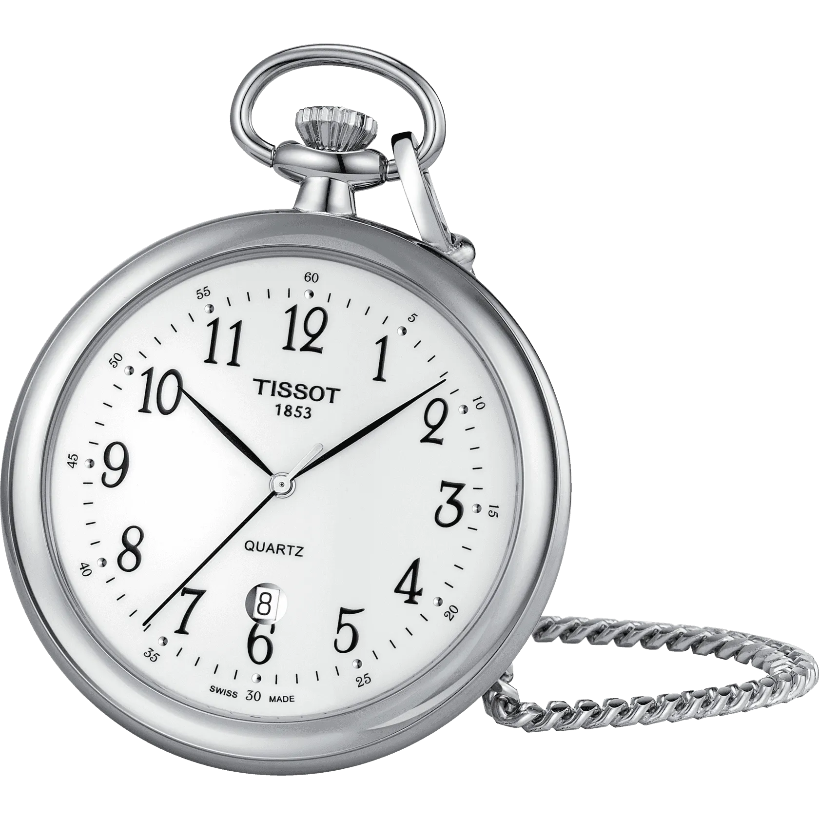 Tissot Lapine pocket clock 49mm bronze quartz chromed finish t82.6.550.12