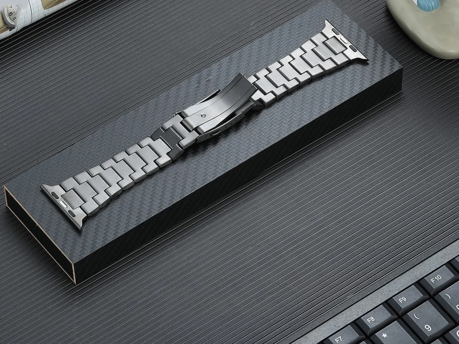 Titanium Band for Apple Watch With Butterfly Buckle