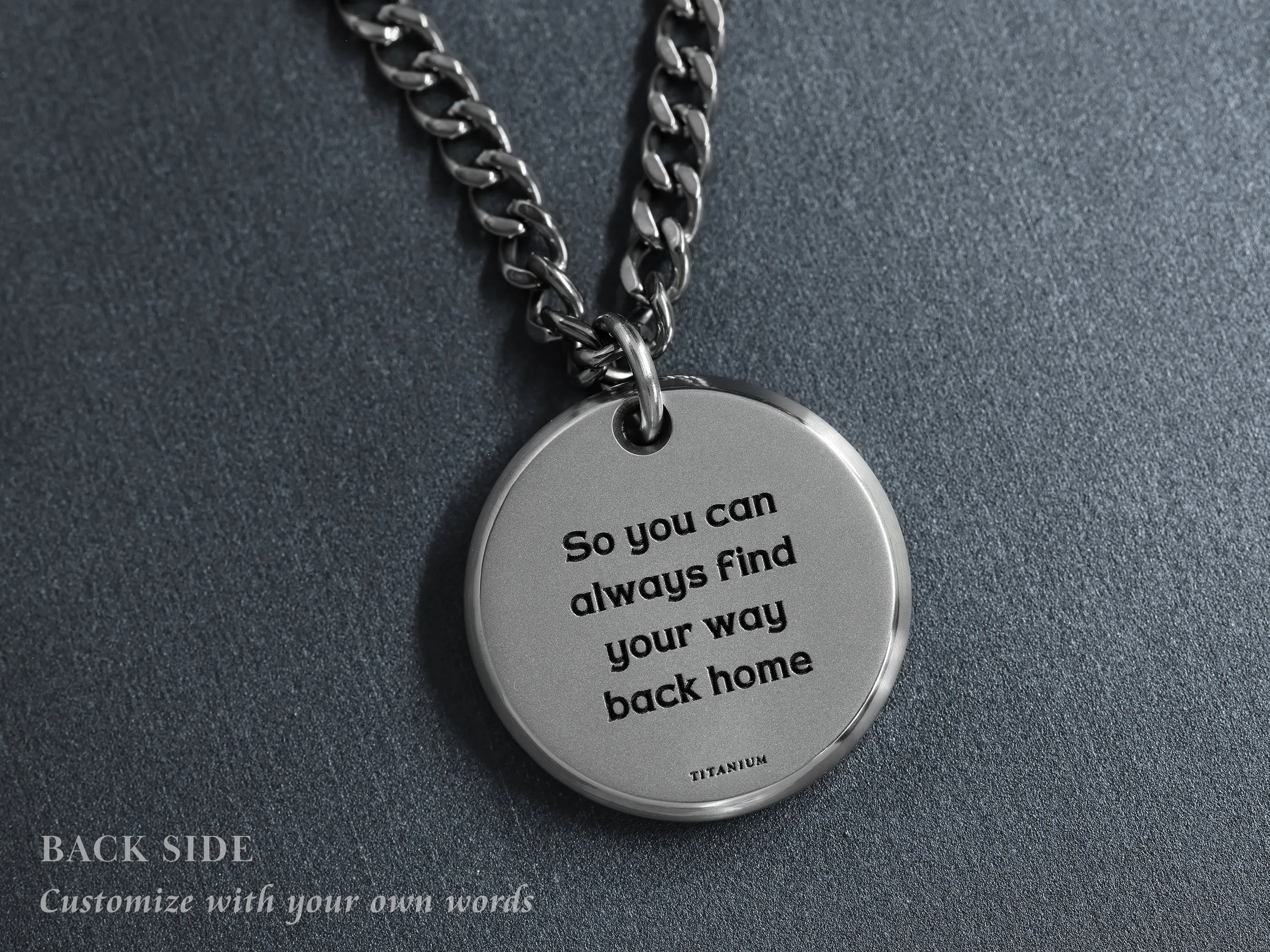 TITANIUM Custom Compass Necklace