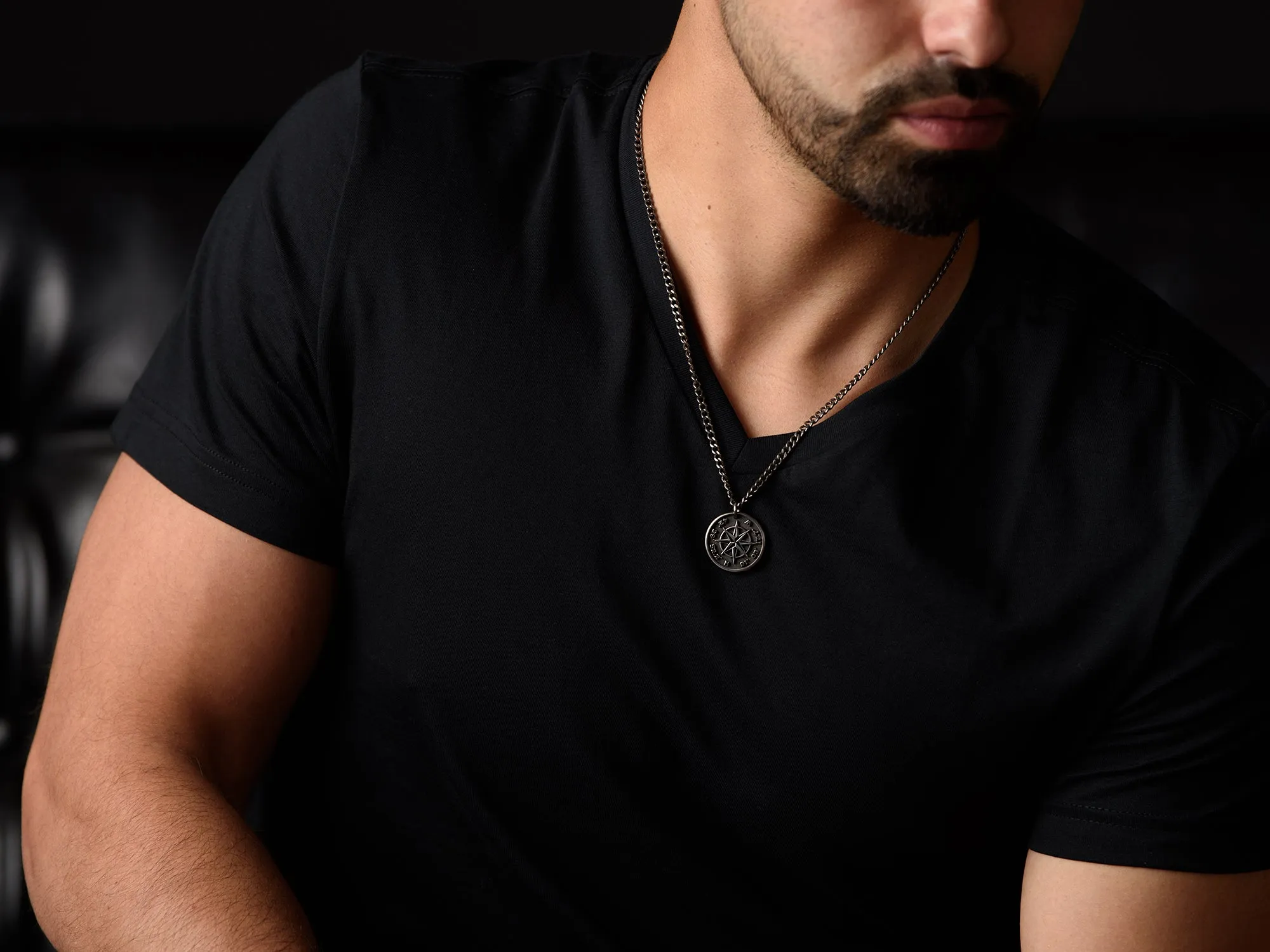 TITANIUM Custom Compass Necklace
