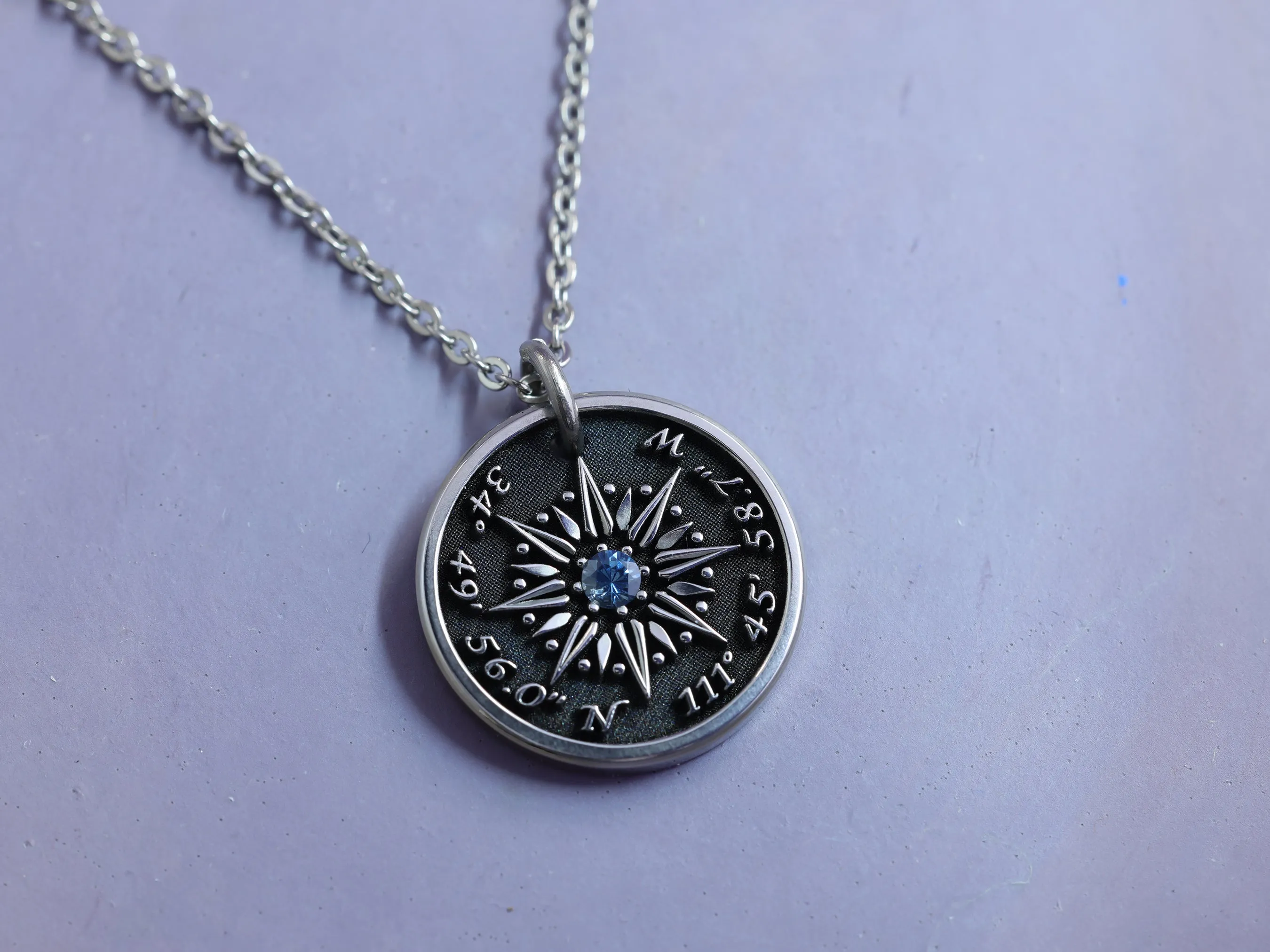 TITANIUM True North Sapphire Necklace