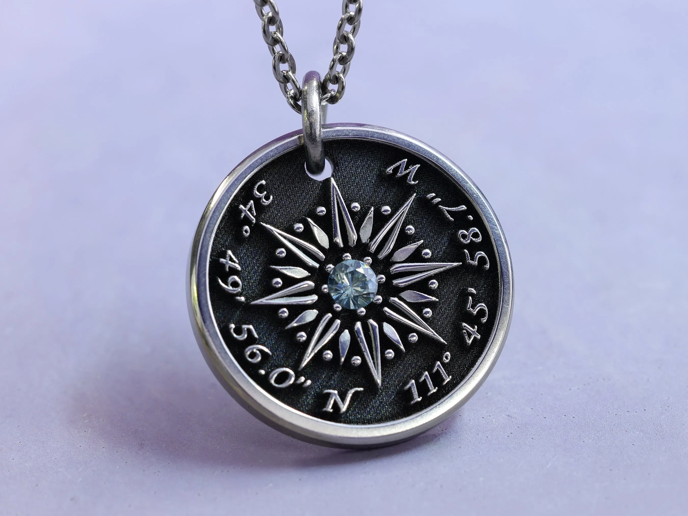 TITANIUM True North Sapphire Necklace