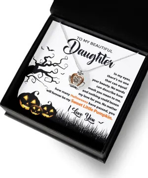 To My Beautiful Daughter My Sweet Little Pumpkin | Crown Pendant Necklace