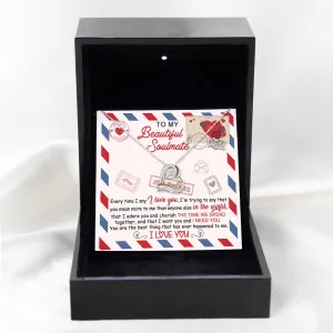 To My Beautiful Soulmate I Need You | Love Dancing Necklace