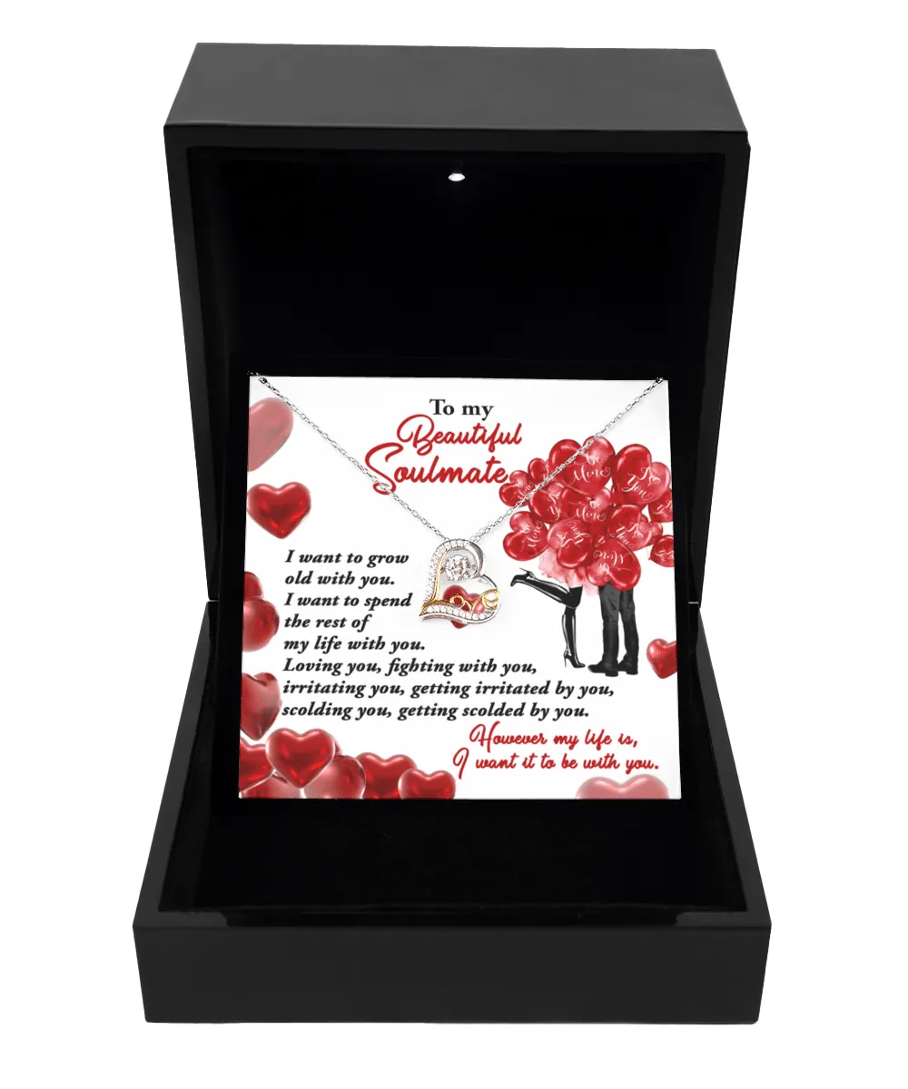 To My Beautiful Soulmate I Want To Be With You | Love Dancing Necklace