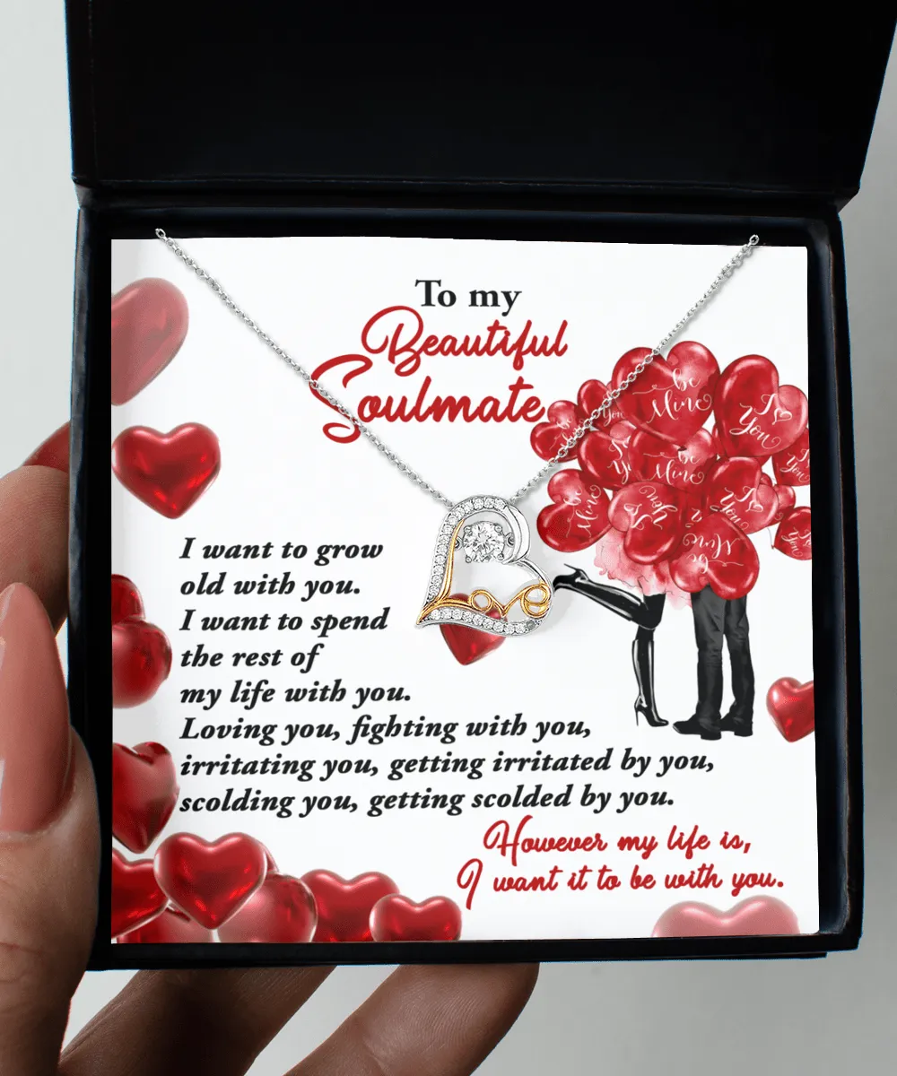 To My Beautiful Soulmate I Want To Be With You | Love Dancing Necklace