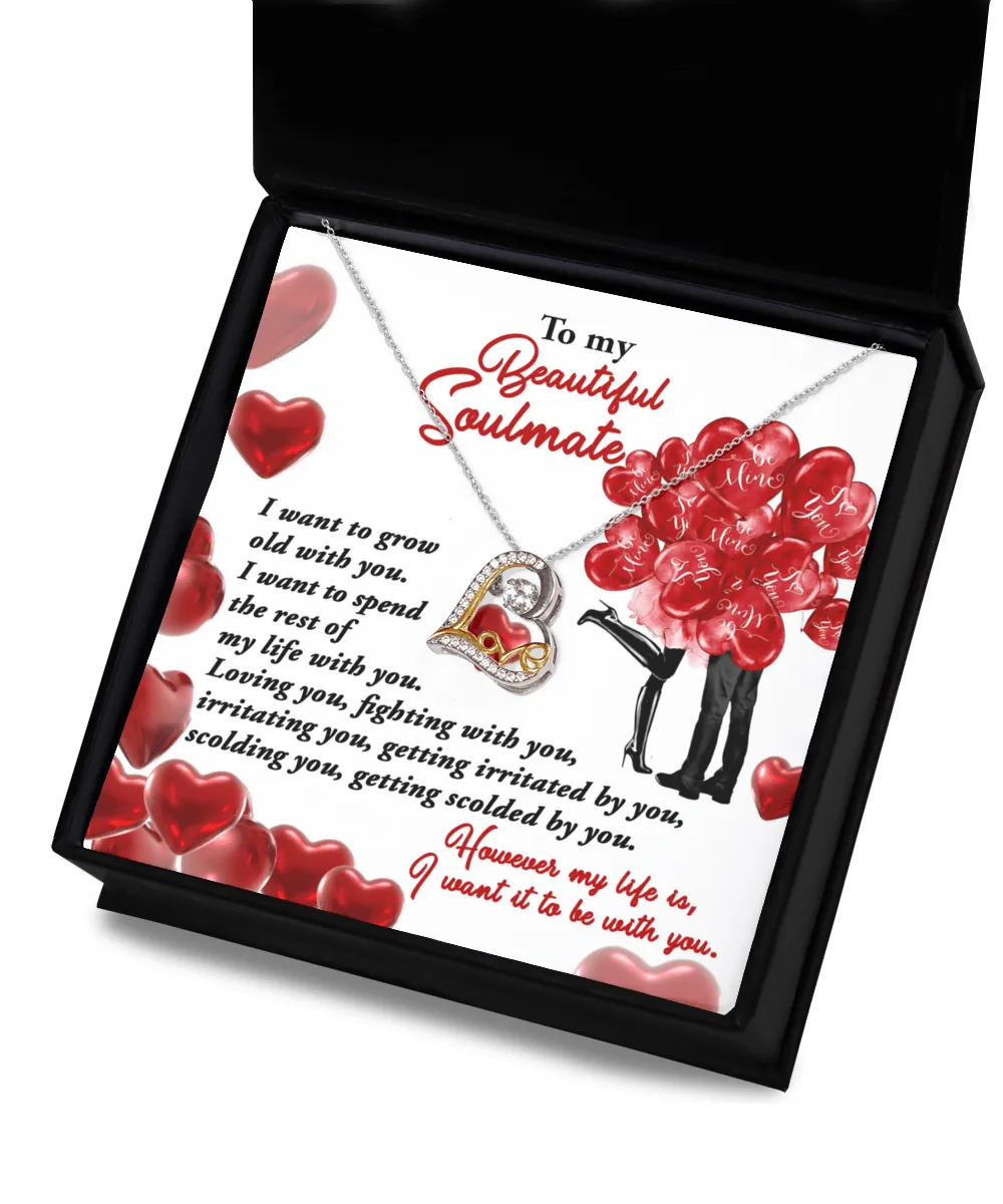 To My Beautiful Soulmate I Want To Be With You | Love Dancing Necklace