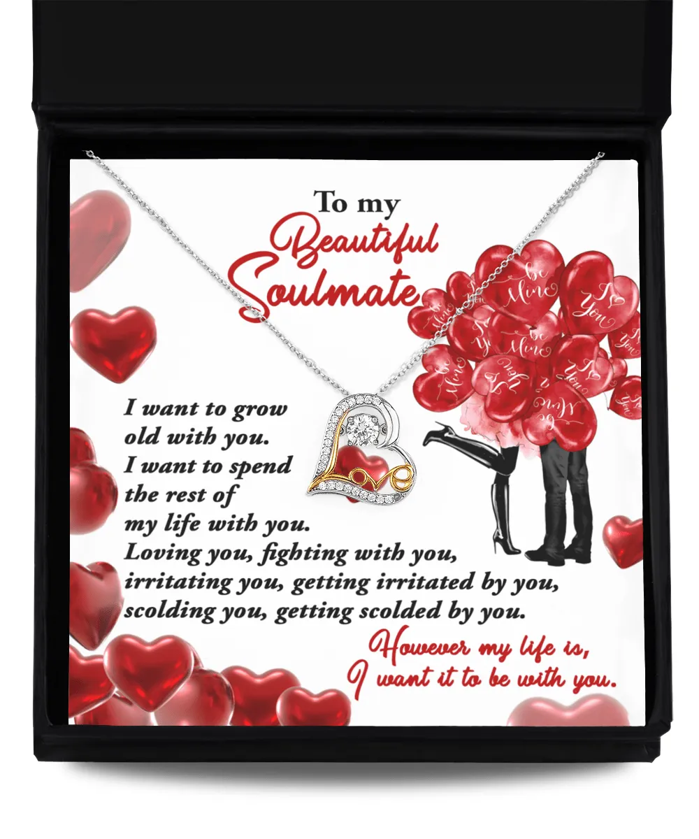 To My Beautiful Soulmate I Want To Be With You | Love Dancing Necklace