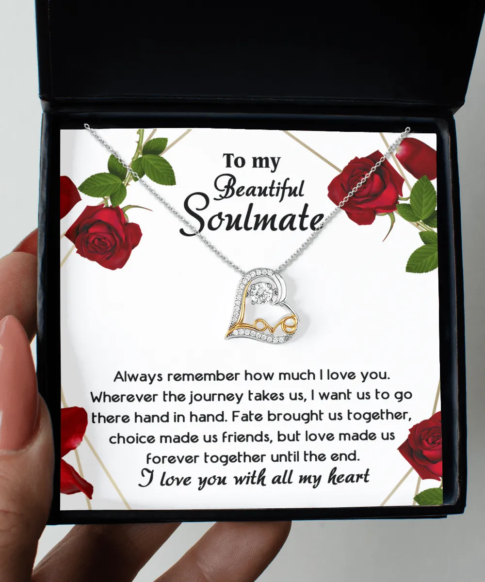 To My Beautiful Soulmate Love You With All My Heart | Love Dancing Necklace