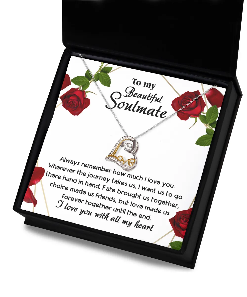 To My Beautiful Soulmate Love You With All My Heart | Love Dancing Necklace