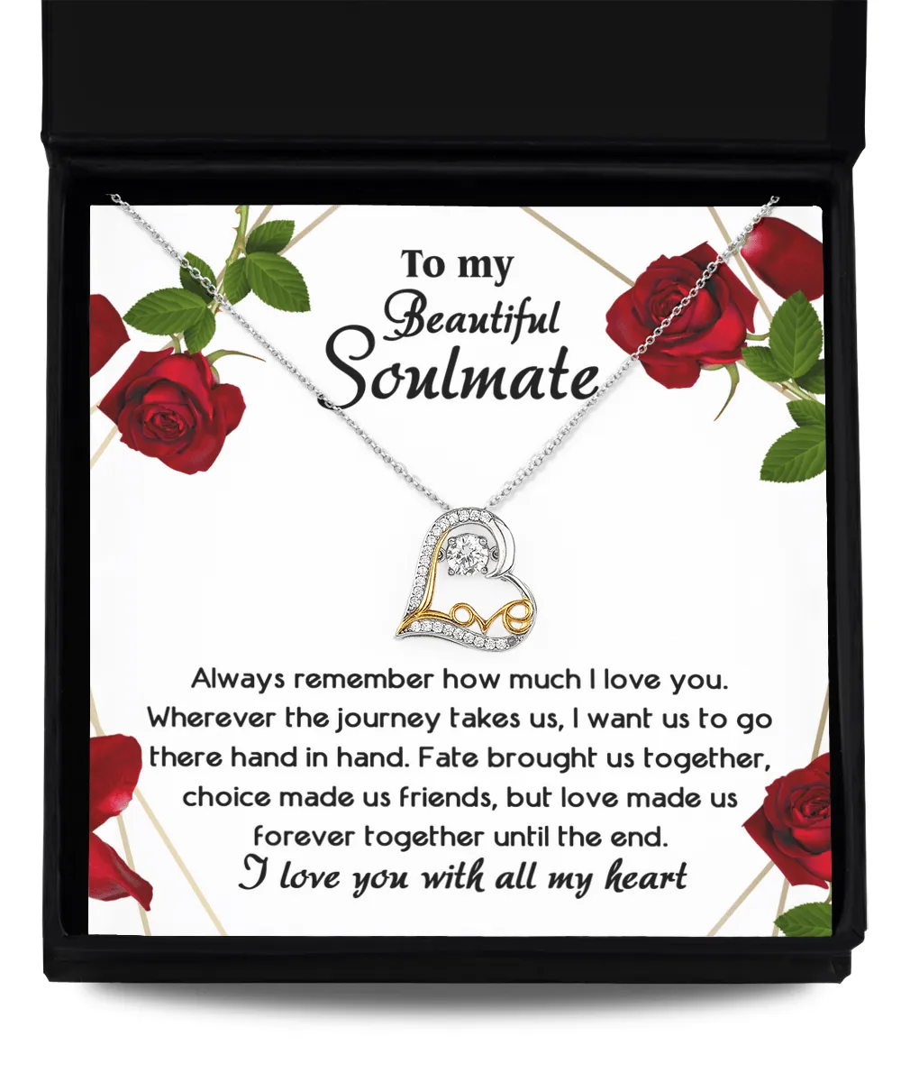 To My Beautiful Soulmate Love You With All My Heart | Love Dancing Necklace