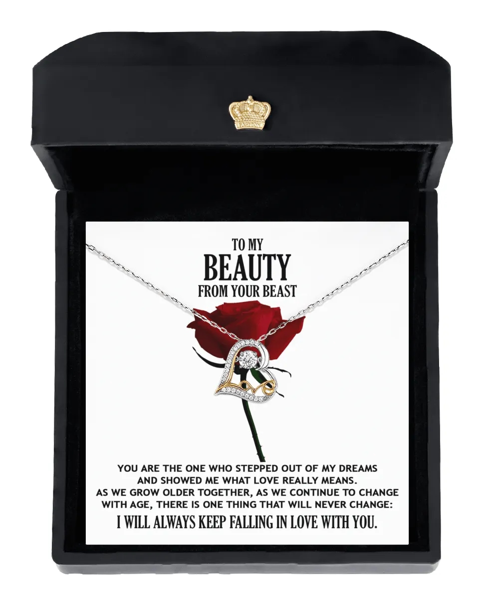 To My Beauty From your Beast Soulmate | Love Dancing Necklace
