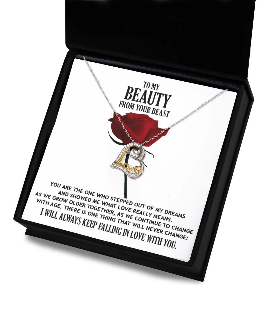 To My Beauty From your Beast Soulmate | Love Dancing Necklace