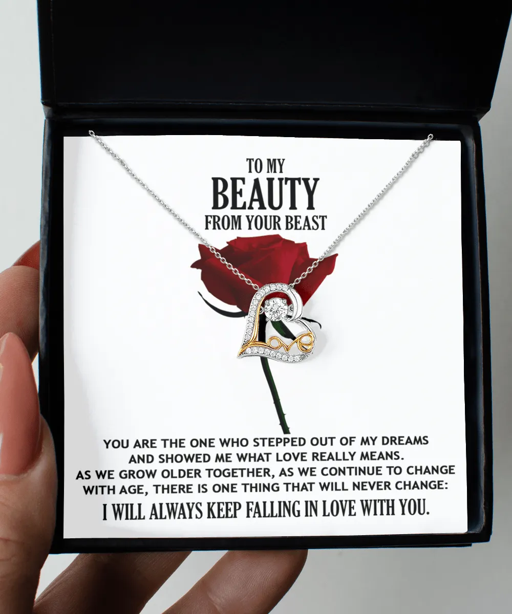 To My Beauty From your Beast Soulmate | Love Dancing Necklace