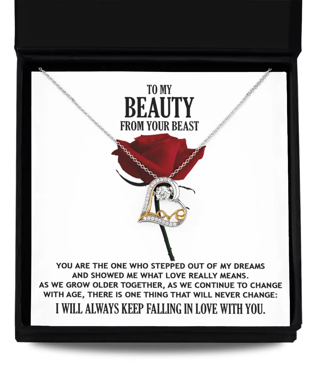 To My Beauty From your Beast Soulmate | Love Dancing Necklace