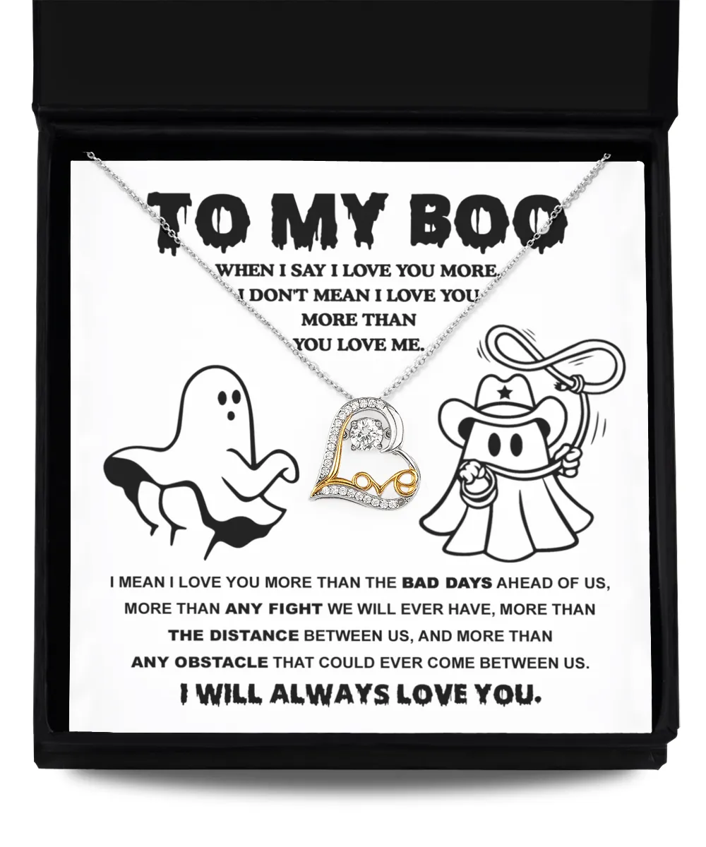To My Boo Love You More | Heart Love Necklace