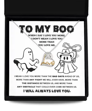 To My Boo Love You More | Heart Love Necklace