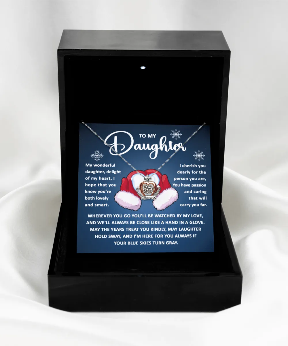 To My Daughter I Cherish You Dearly | Crown Pendant Necklace