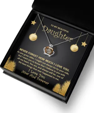 To My Daughter I Love You Now And Forever | Crown Pendant Necklace