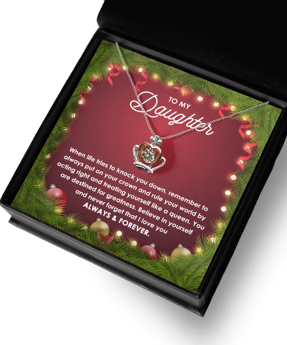 To My Daughter Rule The World | Crown Pendant Necklace