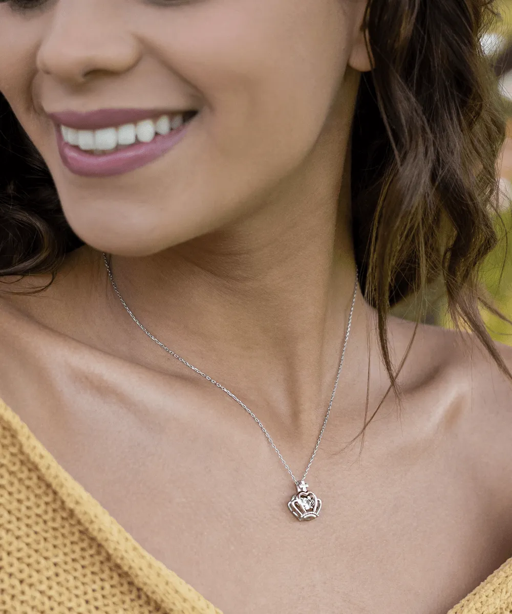 To My Daughter Rule The World | Crown Pendant Necklace