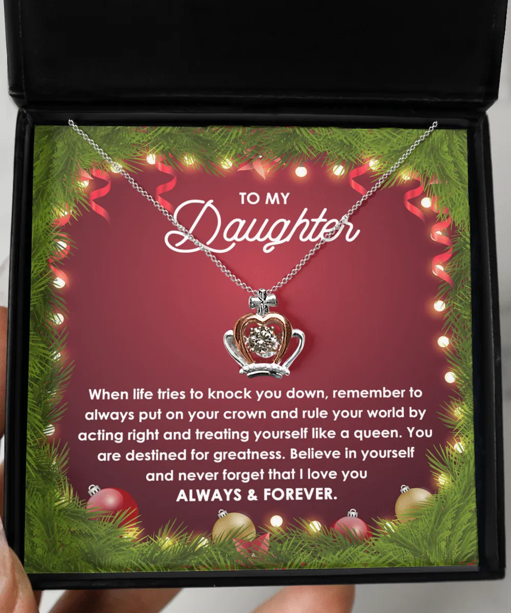 To My Daughter Rule The World | Crown Pendant Necklace