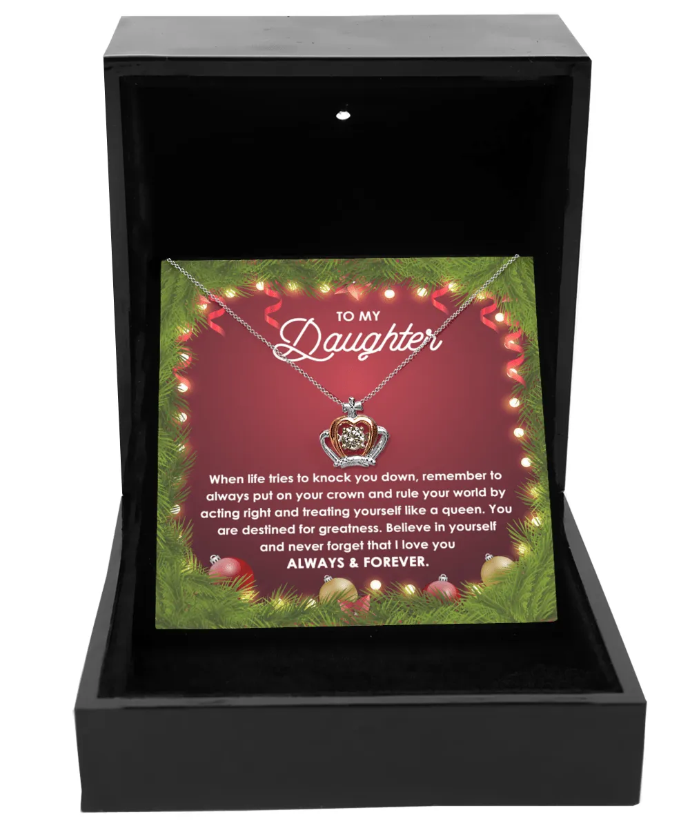 To My Daughter Rule The World | Crown Pendant Necklace