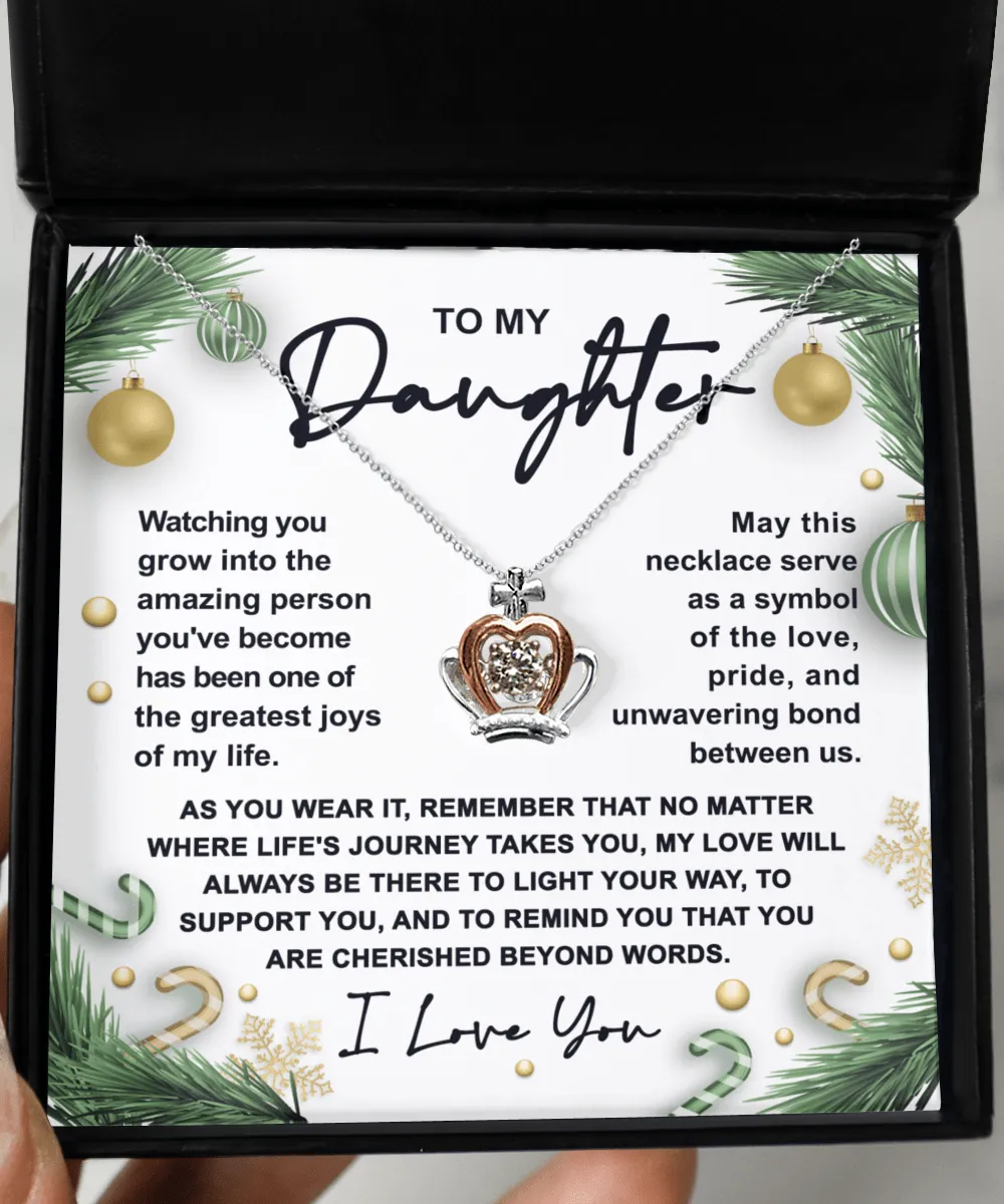 To My Daughter Symbol Of Love | Crown Pendant Necklace